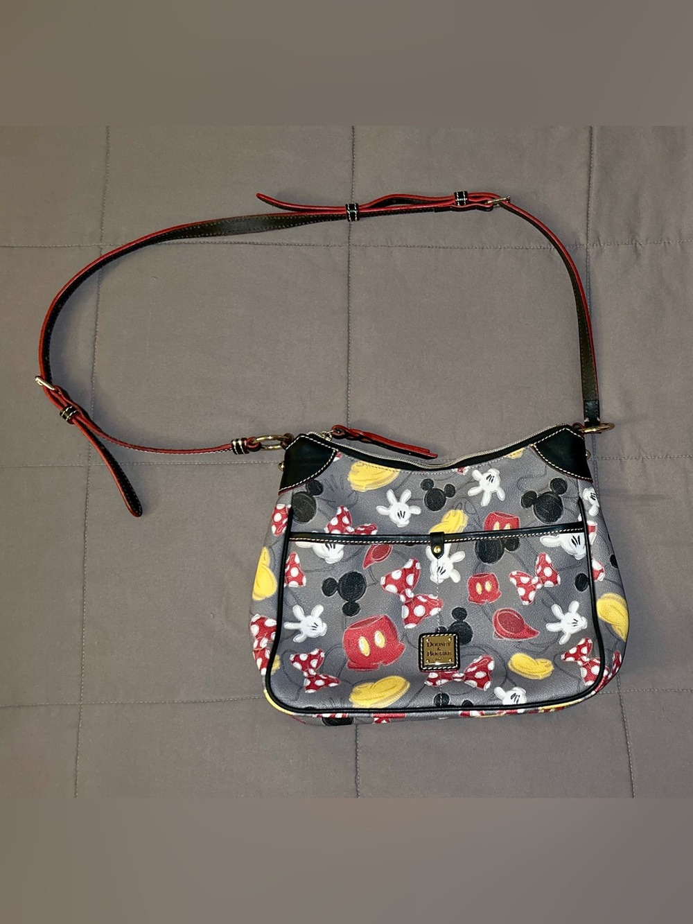 Disney Dooney and Bourke Mickey Mouse Wardrobe Body Parts Large Crossbody Bag.